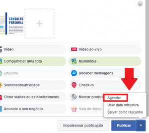 Agendar posts no Facebook