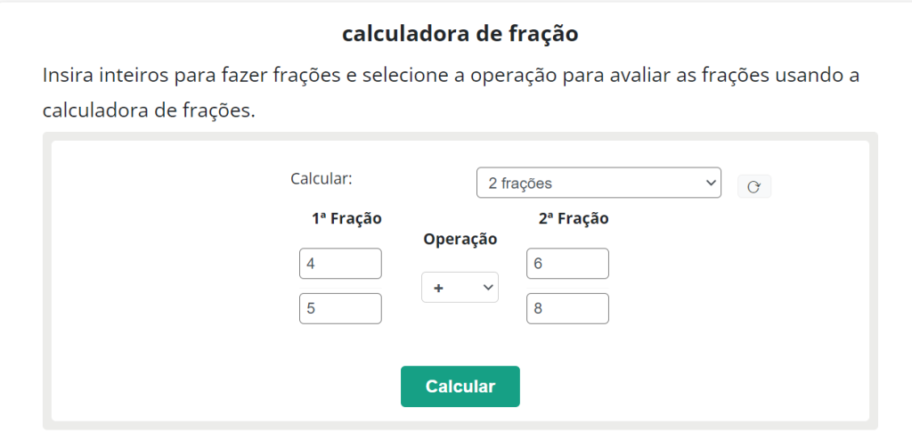 calculadora de fração