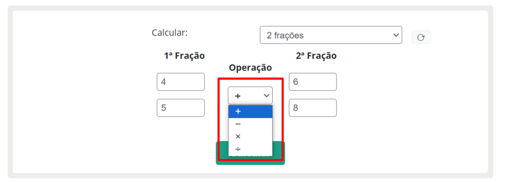 calculadora de fração