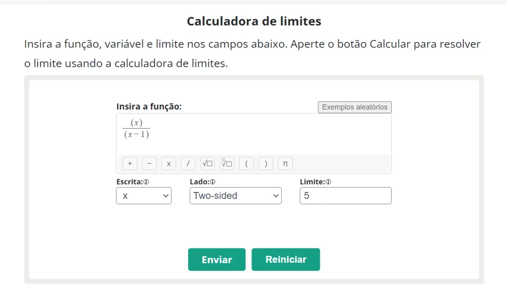 calculadora de limites