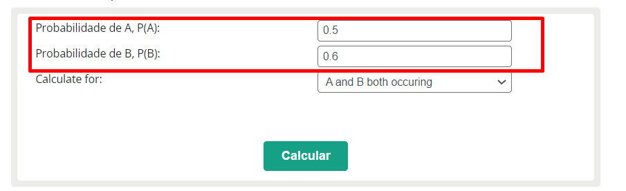 calculadora de probabilidade