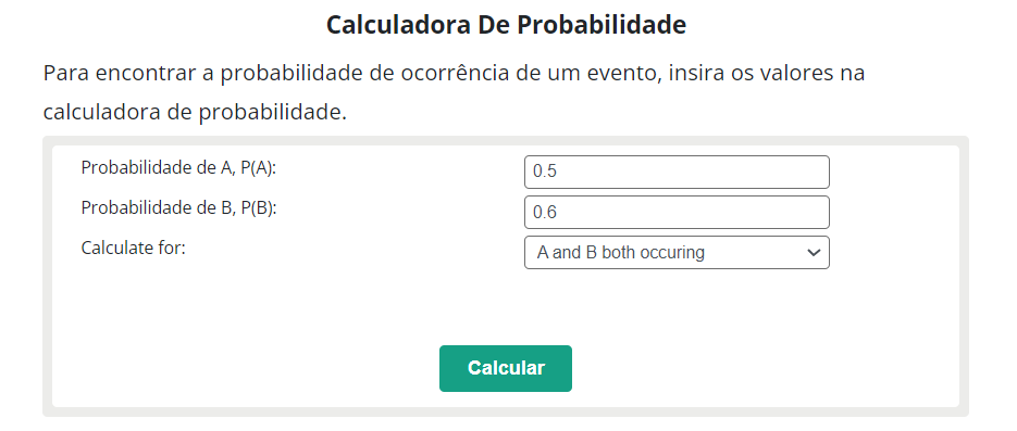 calculadora de probabilidade