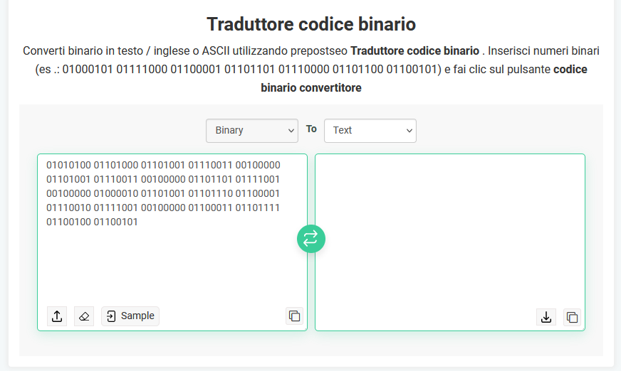 traduttore codice binario