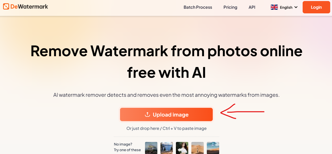 Upload Your Photo: The first step is simple – upload the image containing the unwanted watermark. Dewatermark.ai allows you to upload photos directly from your computer or mobile device, making it super convenient.